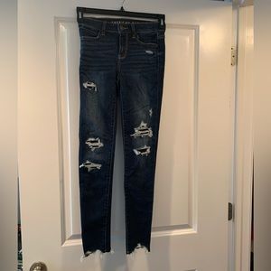 American Eagle Ne(x)t Level Stretch Ripped Jeggings Size 0 Reg PERFECT condition